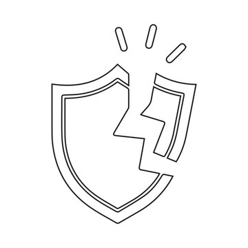 Broken shield icon