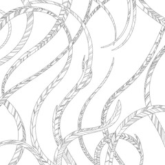 Obraz premium Wheat ears illustration on white background drawing sketch gray vector line art