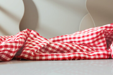 Fototapeta premium Checkered Picnic Fabric Isolated on Modern Clean Background 4k