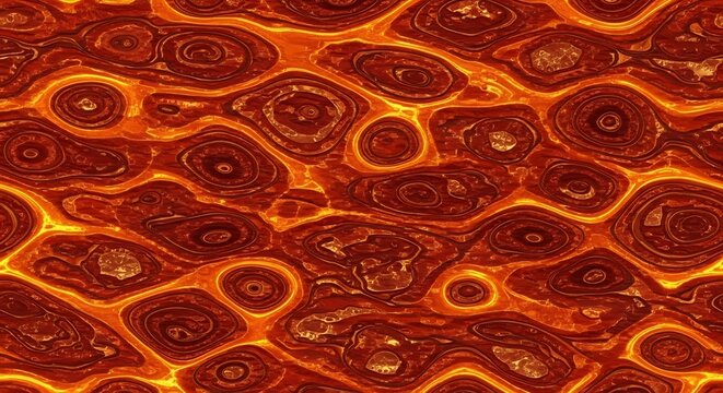 Molten Orange Lava Pattern Flowing in Abstract Geological Texture
