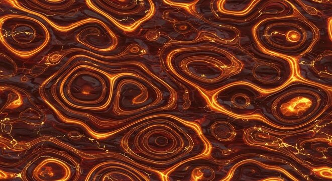Glowing Abstract Lava Pattern Flowing Across Dark Textured Surface