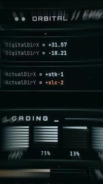 Diagnostic dashboard displaying live coordinate tracking data
