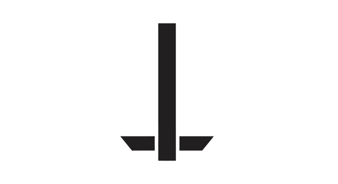 Modern geometric t symbol with angled edges