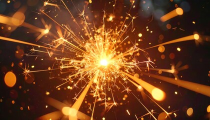 Obraz premium Explosion of Golden Sparks and Light Trails.