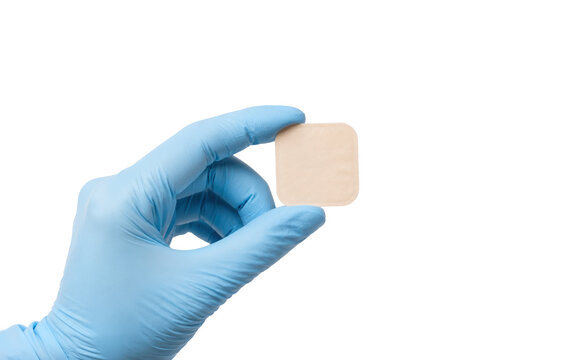 Doctor Holding Transdermal Contraceptive Patch Isolated on Transparent Background