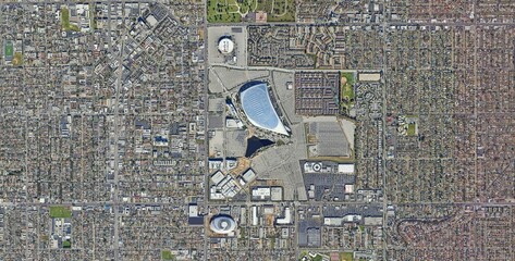 Aerial Satellite View SoFi Stadium Inglewood Los Angeles FIFA 2026 © Aerial View