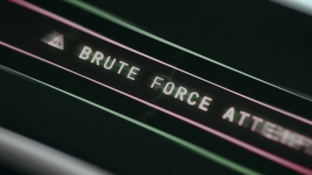Brute Force Attempt alert message on a running ticker