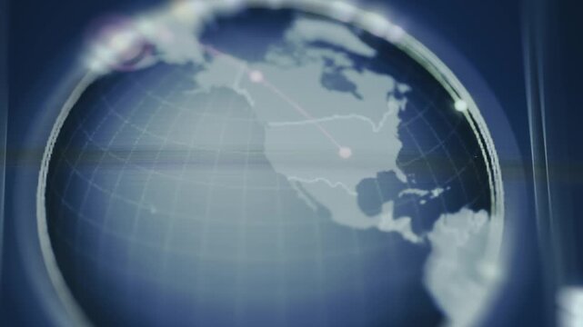 Stylized global map highlighting USA with cyber attack activity
