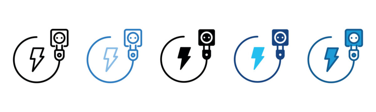 Plug In Icon Set Multiple Style Of