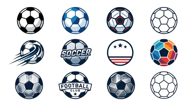 set of soccer ball style easter eggs vector illustration