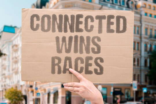 "Connected Wins Races" Fast internet determines competitive advantage now. CONNECTION. SPEED. DIGITAL. ADVANTAGE. DIVIDE.