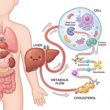 Exploring the Human Liver's Essential Contribution to Cholesterol Biosynthesis and Cellular Metabolic Flow