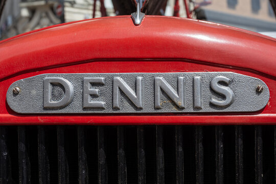 vintage Dennis fire engine front 