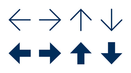 Collection of directional arrows in various styles and orientations on a plain background © Payu