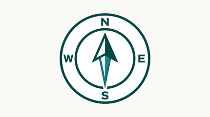Compass design featuring cardinal directions with a sleek arrow, suitable for navigation themes © Payu