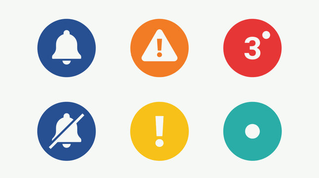 Warning signs and symbols icons set.