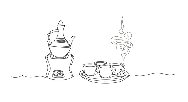 Ethiopian Coffee Ceremony: Buna Kitfo Line Art