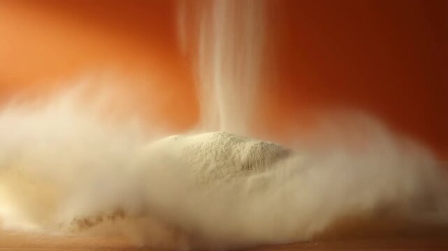Bread Loaf with Flour Dust on a Wooden Surface Under Warm Lighting Featuring Bakery, Sourdough, Baking with Dusting and Golden Crust Elements For