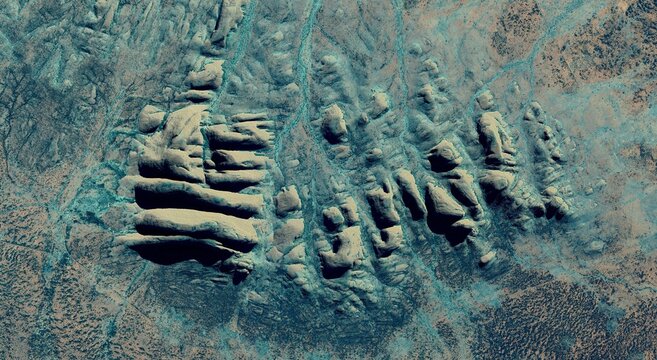 Kata Tjuta Satellite Image Conglomerate Domes Australia