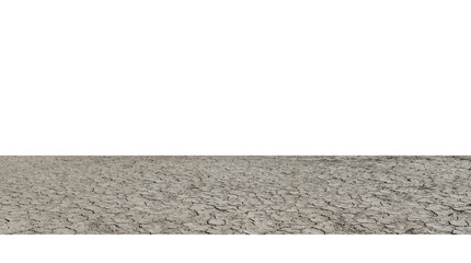 Fototapeta premium Horizontal cracked desert soil band with transparent background