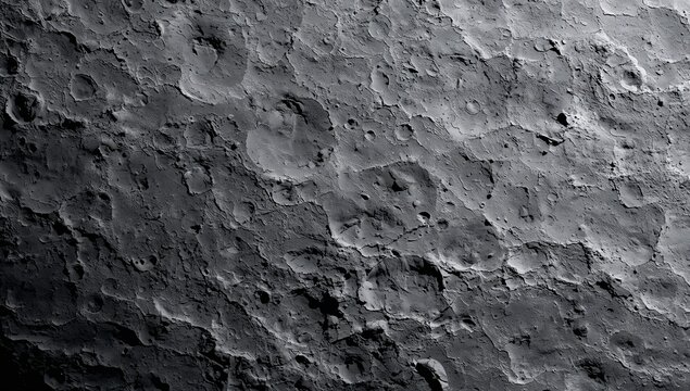 Textured moon surface with craters and rocky landscape for scientific and space exploration themes