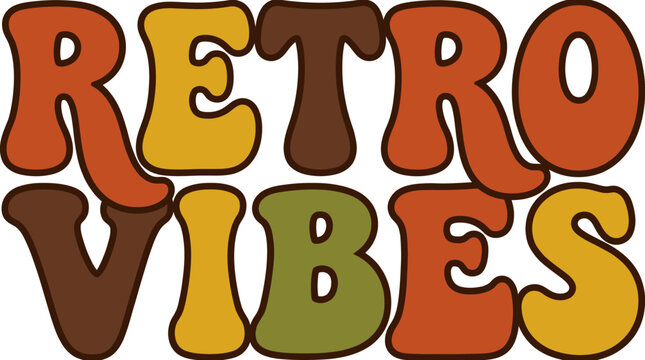 Retro Vibes Colorful Text Logo.