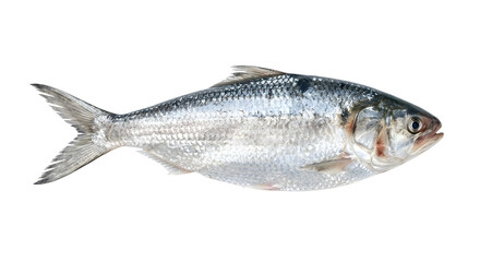 Fototapeta premium Grey fish with pink gills on white background