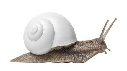 Garden snail with blank white shell mockup template © shuphanida