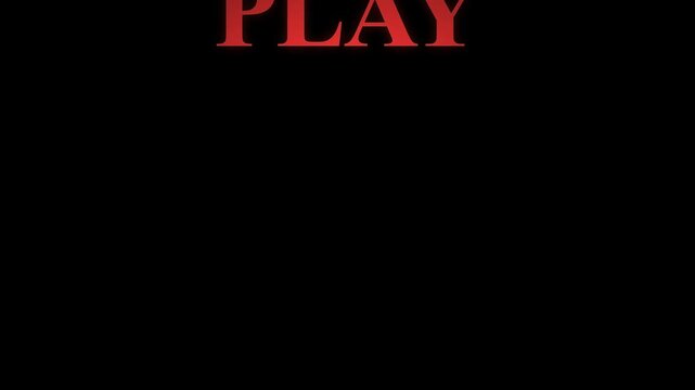Red Play Button on Black Background, Retro Video Intro