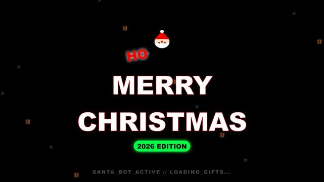 Merry Christmas Video - Santa Bot Active Loading Gifts