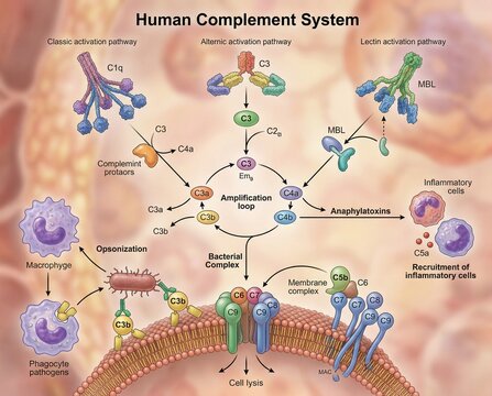 Overview of the Human Complement System and its Pathways, including Classical, Lectin, and Alternative Pathways