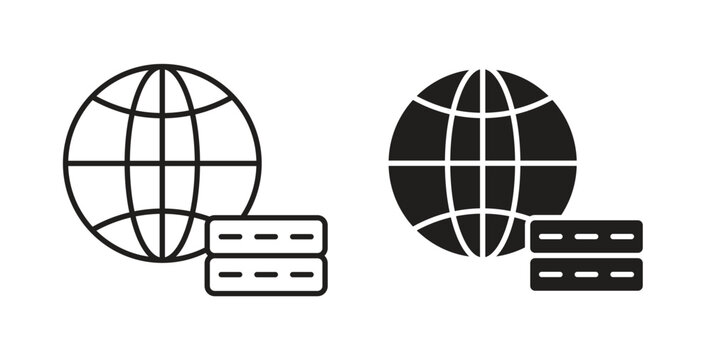 Web server icon in black color. Vector icons on white background