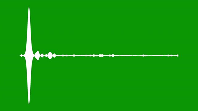 Abstract music waveform animation on vivid green screen featuring clean frequency bars, sound wave audio wave form isolate, digital music equalizer spectrum animation for voice, seamless 4k loop