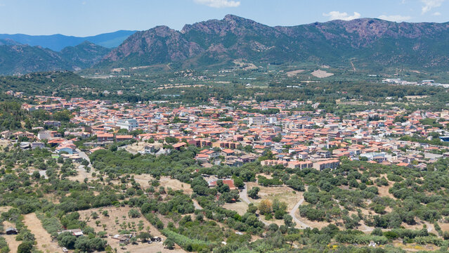 Panoramic Aerial Photograph of Sarroch in Sardinia Italy