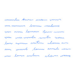 Fototapeta premium Abstract unreadable handwriting text blue graphic displaying dummy cursive hand drawn scribbles script note letter layout for backdrop wallpaper pattern paper template design clip art.