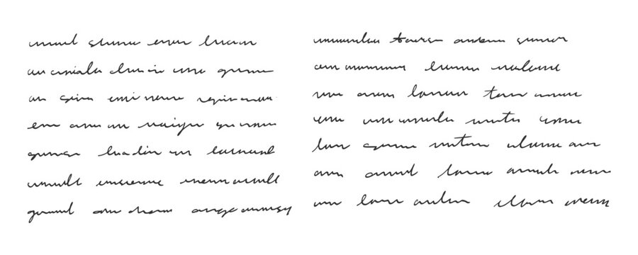 Abstract unreadable handwriting text background graphic displaying dummy cursive hand drawn scribbles script note layout for backdrop wallpaper pattern paper template design clip art.