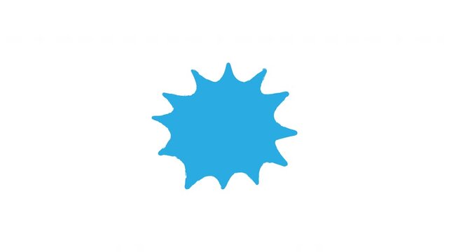 Bright blue star shape graphic design suitable for logos, infographics, or website icons. Eyecatching and simplistic in cartoon style.