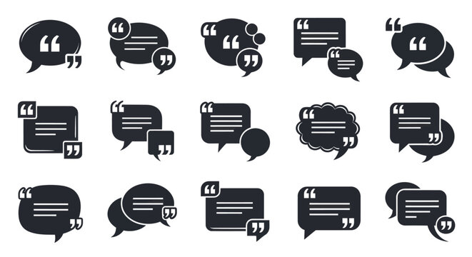 Speech Bubble Quote Icon Set