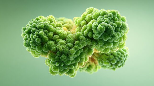 Close up view of Romanesco vegetable featuring intricate fractal patterns against a soft background