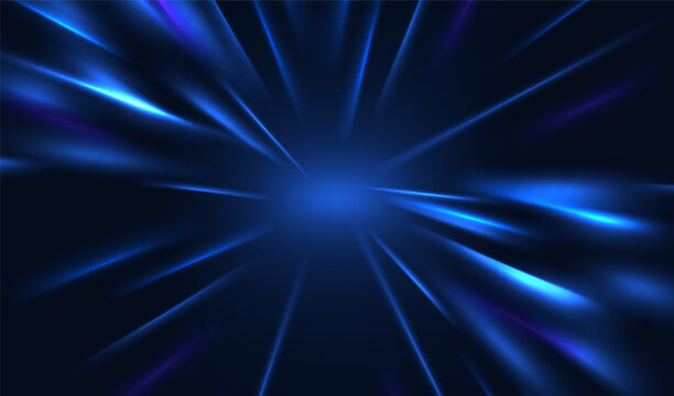 Background neon speed with game light abstract and cyberpunk dark party. Dynamic effect glow with motion night tunnel and virtual 3d banner. Black blue background with bright cyber game.
