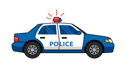 Police Car Illustration Flat Vector Graphic With White Background © Sakib