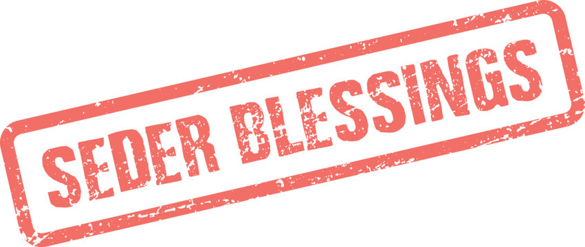 Heartfelt Seder blessings stamp seal featuring an authentic vintage textured design