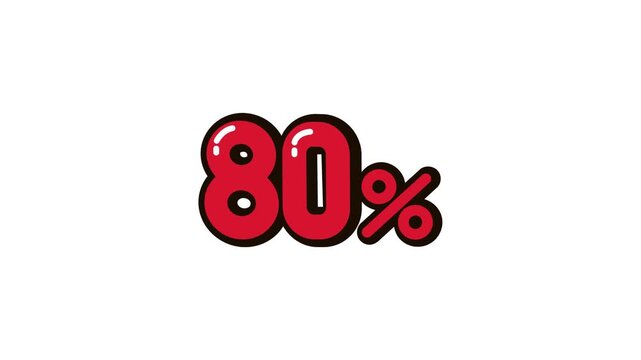 80 Percent Discount Animation 4K Video