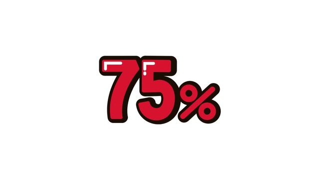 75 Percent Discount Animation 4K Video