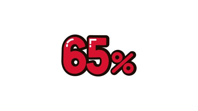 65 Percent Discount Animation 4K Video