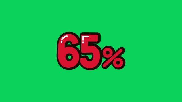 Green Screen 65 Percent Discount Animation 4K Video