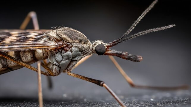Extreme Close-Up of a Mosquito Proboscis Detail Showing Needle-Like Style