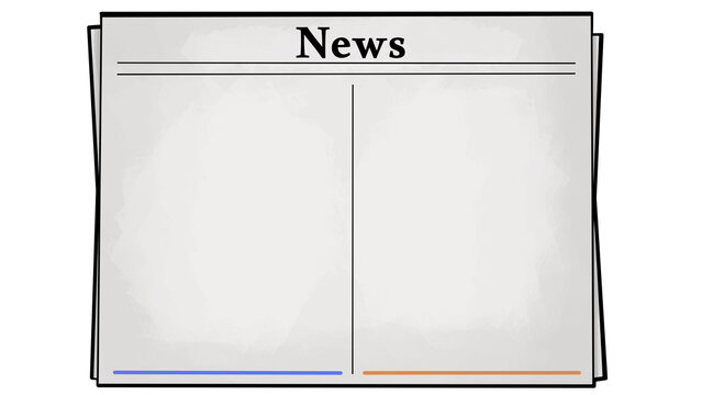 Minimalist Retro Newspaper Front Page Mockup with Two Columns Copy Space