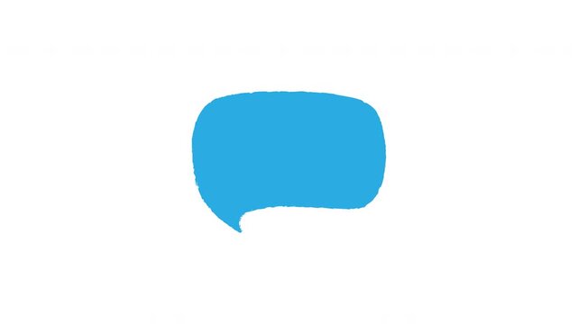 Simple blue speech bubble icon for web design, social media. Clean, modern design suitable for icons, logos, presentations, infographics.