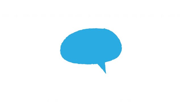 Bright blue oval speech bubble with a jagged edge design, perfect for communication related graphics or icons in various projects.